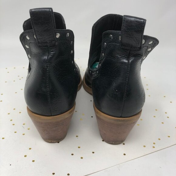 Rebecca Minkoff Black Leather Studded Ankle Boots - Picture 5 of 9